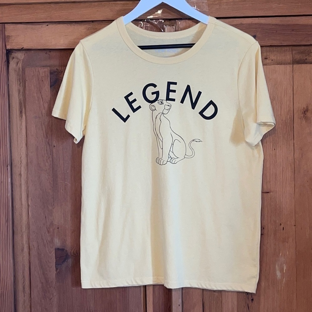Disney Lion King “LEGEND” Yellow Short Sleeve soft Cotton Blend Crew T S…